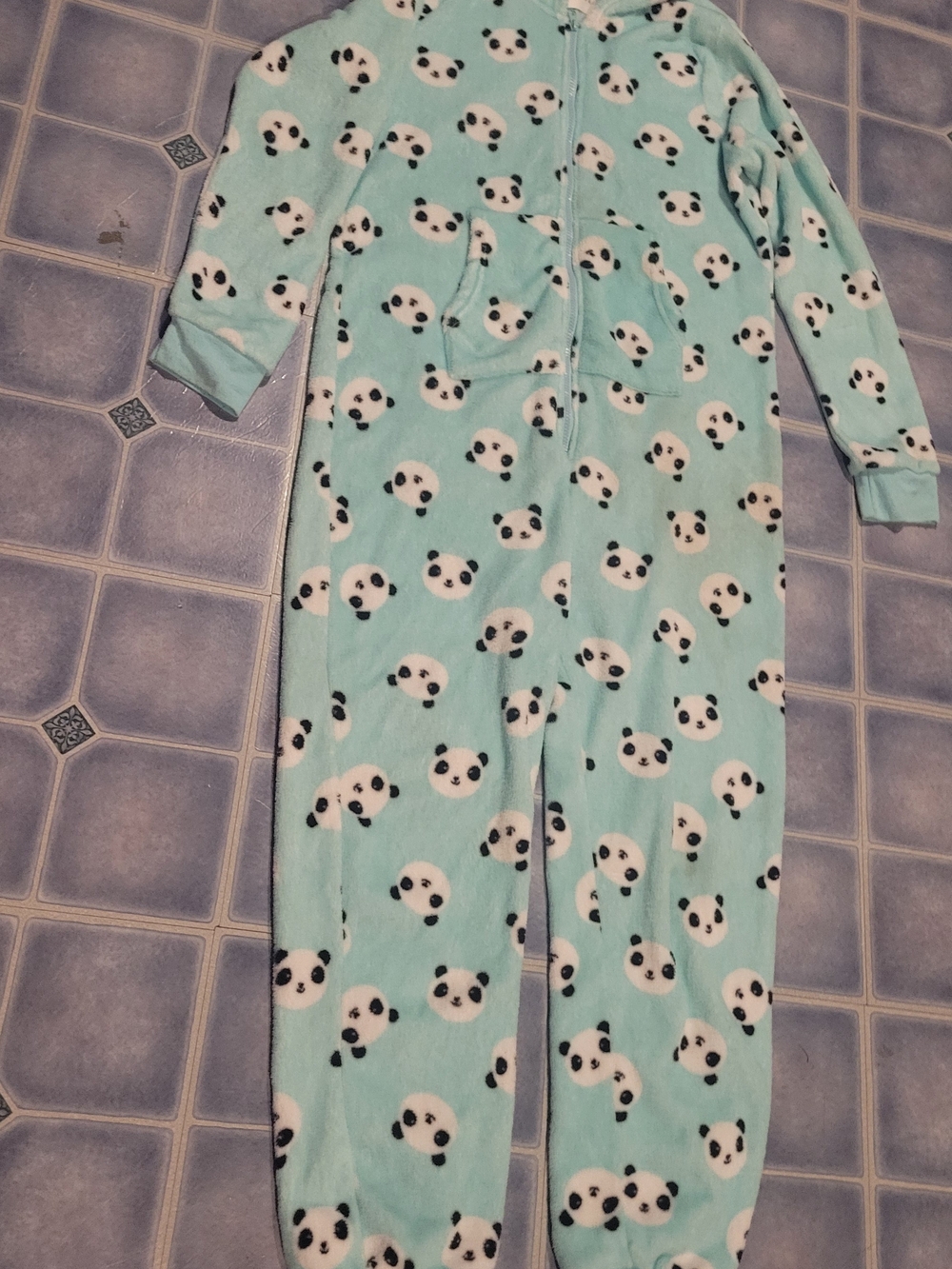 Mint Panda Footed Jumpsuit - Cozy Fleece Onesie